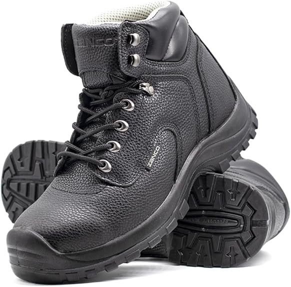 Zanco Men's 6" Waterproof Steel Toe Electrical Hazard Safety Boots - Black