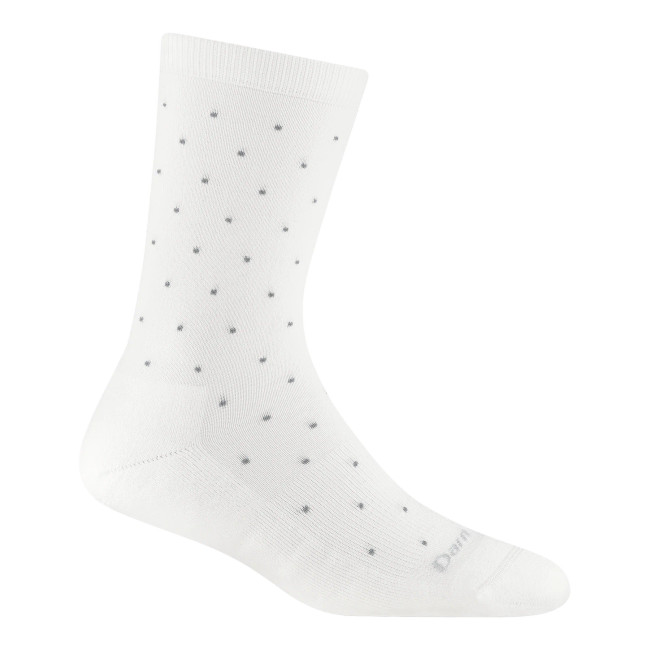 Darn Tough Women's Pin Drop Crew Lightweight Lifestyle Socks - White