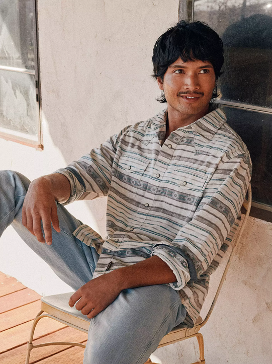 Wrangler Retro Premium Long Sleeve Snap Shirt - Modern Fit - Brown