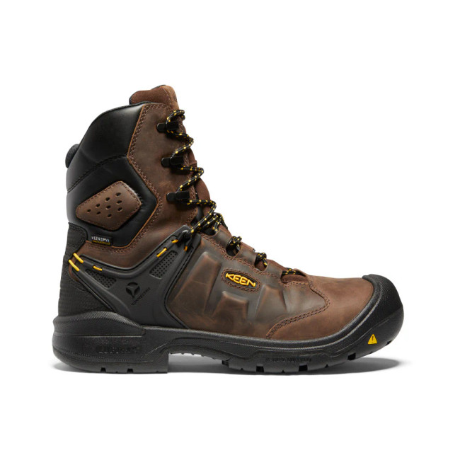 Keen Men's Dover 8" Waterproof Boot Carbon Toe - Brown