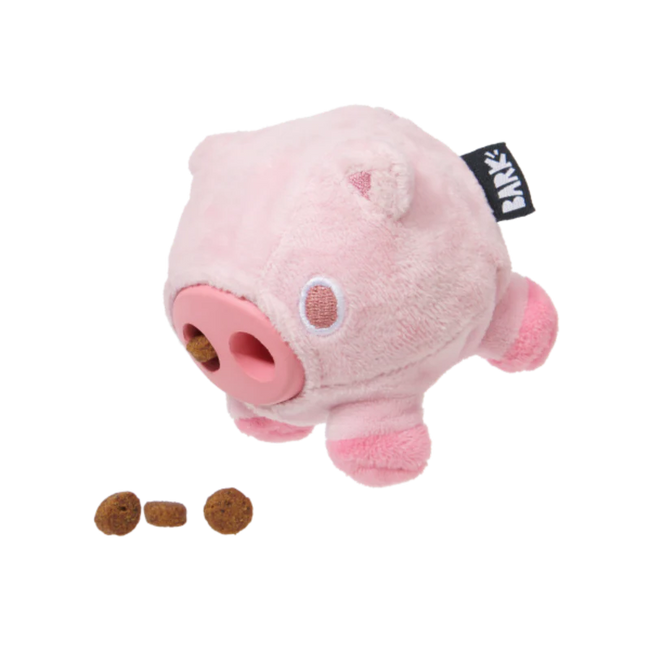 Bark Super Chewer Hambone Pig Pink Rubber Dog Toy