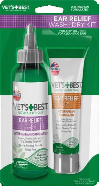 Vet's Best Ear Relief Wash & Dry For Dogs 2 Pack