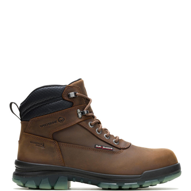 Wolverine Men's 6" Durashocks Waterproof Insulated Composite Toe Work Boot - Brown