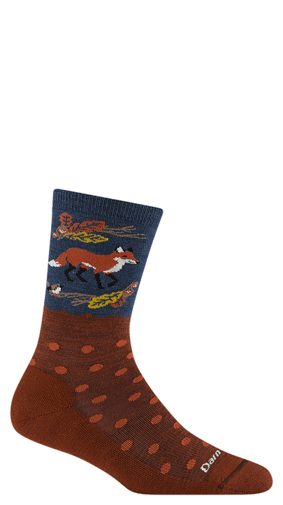Darn Tough Women's "Wild Life" Crew Lightweight Cushion Lifestyle Socks - Fox Foliage