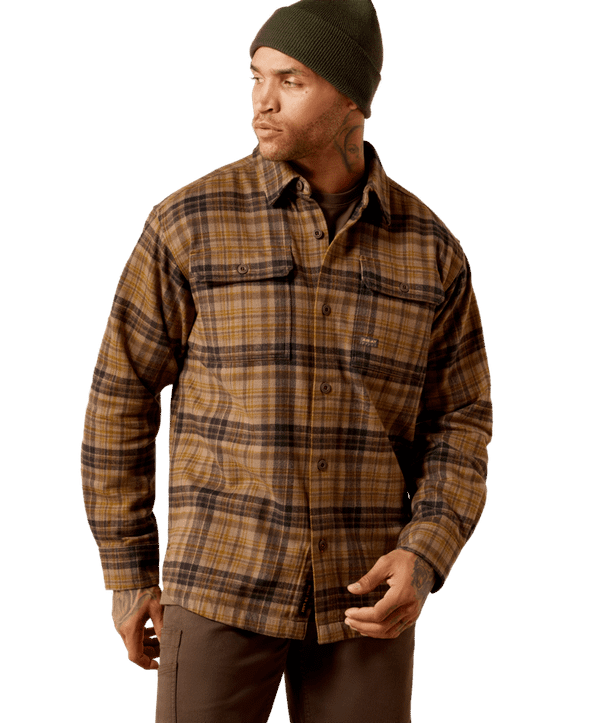 Ariat Men's Rebar Heavy Flannel Work Shirt - Caribou