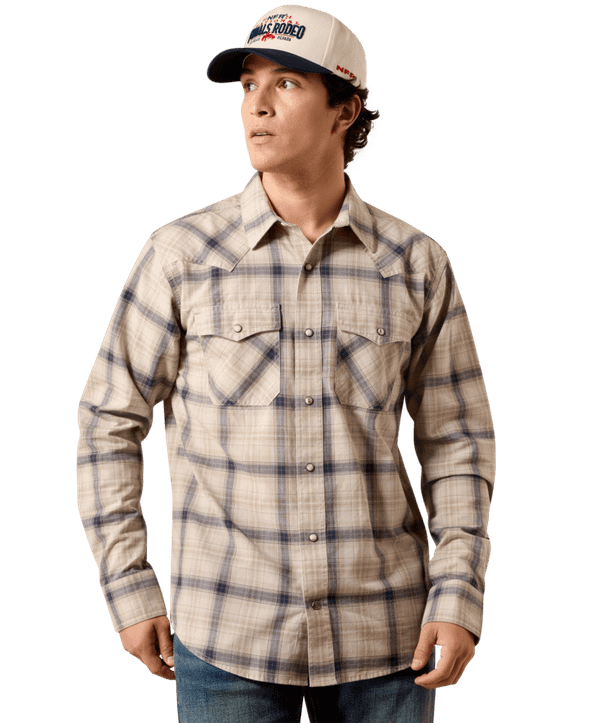 Ariat Men's Retro Hudde Fitted Snap Shirt - Peyote Plaid