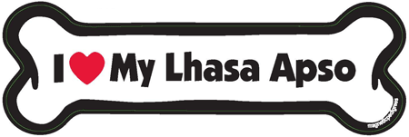 Pet Gifts USA I Love My Lhasa Apso - Bone Magnet