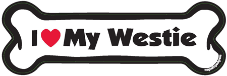 Pet Gifts USA I Love My Westie - Bone Magnet