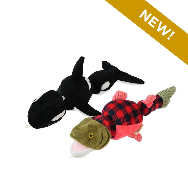 Tall Tails Salmon Holiday Jointed Shake Play Dog Toy
