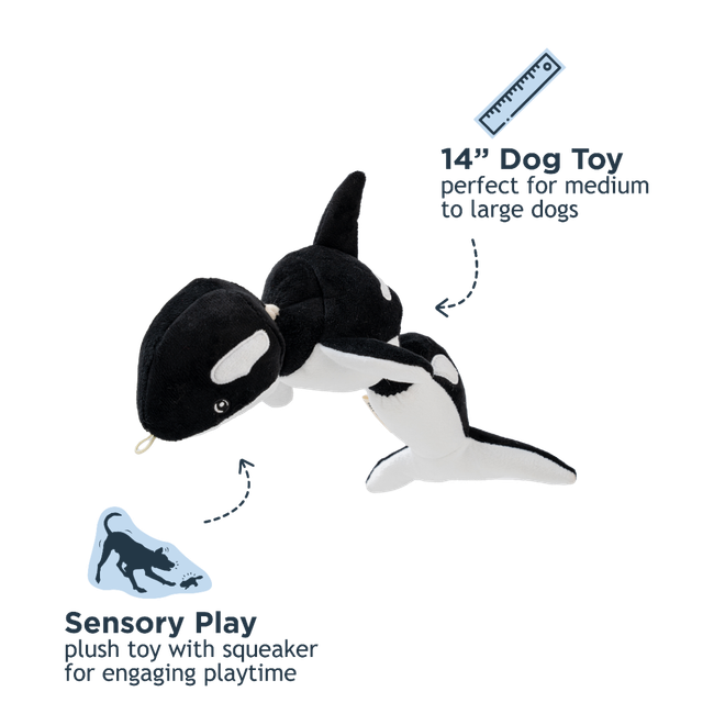 Tall Tails Orca Holiday Jointed Shake Play Dog Toy