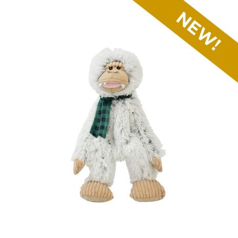 Tall Tails Stuffless Yeti with Scarf Squeaker Dog Toy