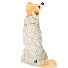PetRageous Crisscross Turtleneck Sweater - Gray