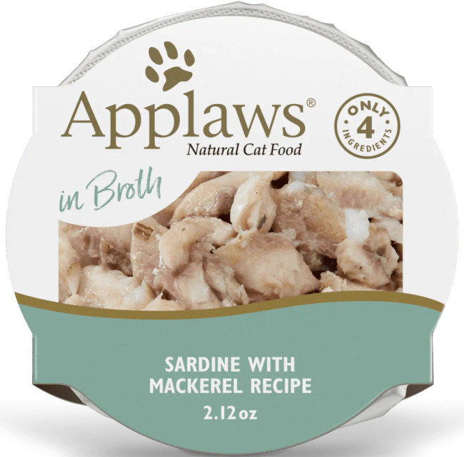 Applaws Natural Wet Sardine with Mackerel in Broth 2.12oz Pot
