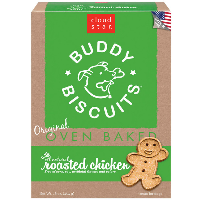 Cloud Star Original Oven Baked Buddy Biscuits with Roasted Chicken Dog Treats 16oz 