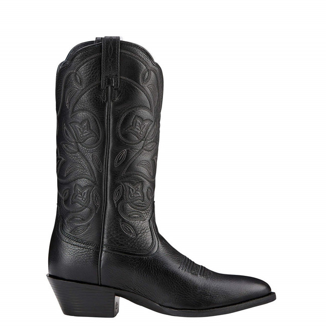 Ariat Women's Heritage Cowboy Boots - Black Deertan