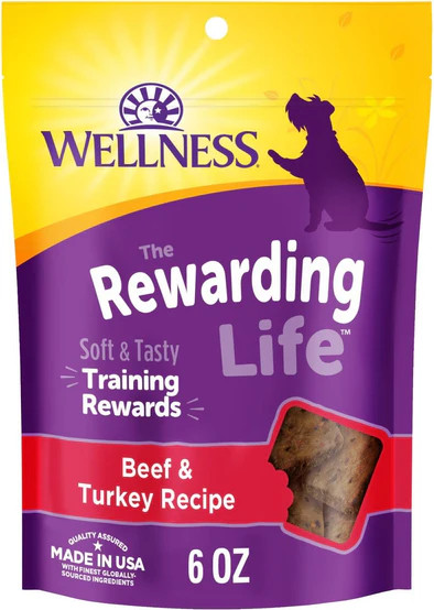 Wellness The Rewarding Life  Beef & Turkey Recipe Soft & Chewy Dog Treats, 6-oz