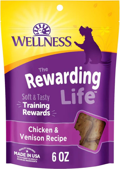 Wellness The Rewarding Life Chicken & Venison Recipe Soft & Chewy Dog Treats, 6-oz