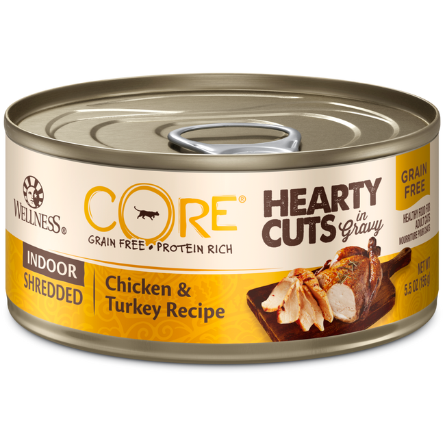 Wellness Core Hearty Cuts Indoor Chicken & Turkey 5.5oz Canned Cat Food