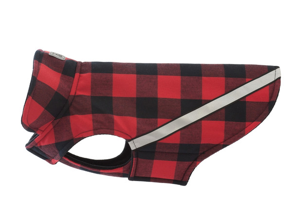 RC Pets West Coast Rainwear Dog Coat Red Buffalo Plaid Chaar