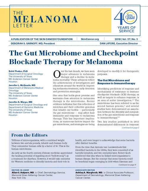 The Melanoma Letter Vol 37 Issue 3 (FREE Download)