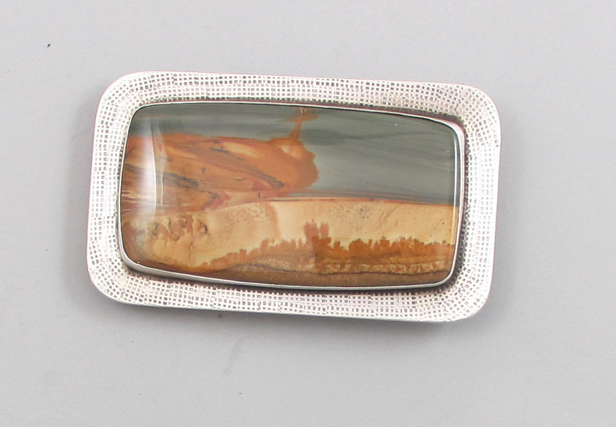 Vintage Silver Plated Jasper Stone Belt Buckle Vintage Buckle Bell Nickel Silver With Composite Stone  main image 2