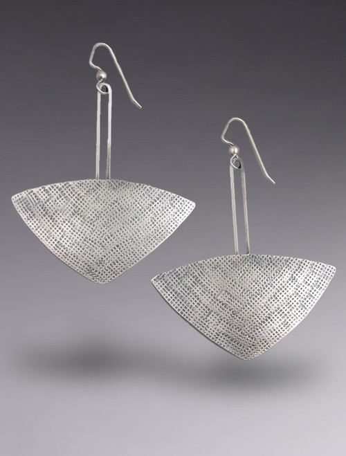 Dramatic Dropped Triangle Sterling Silver Earring