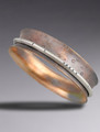 Narrow Bronze and Sterling Silver Bangle Bracelet