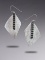 New Geometric Sterling Silver Drop Earring with Hand Stamped Texture