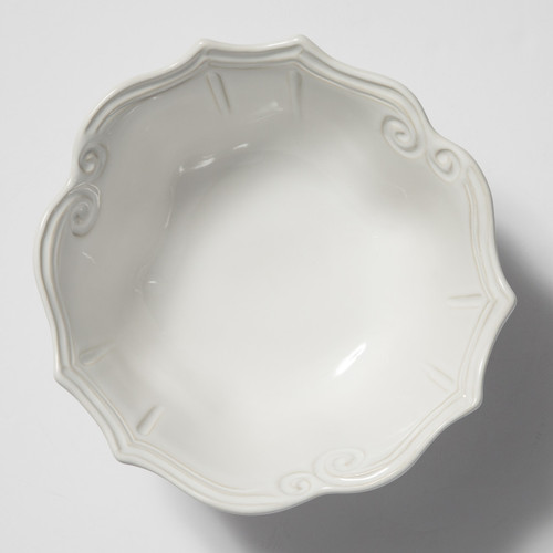 Vietri Incanto Stone White Baroque Medium Serving Bowl