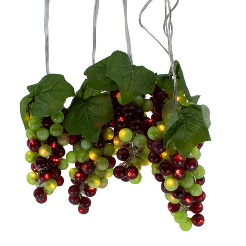 Kurt Adler 100-Light Green and Burgundy Grape Cluster LED Light Set