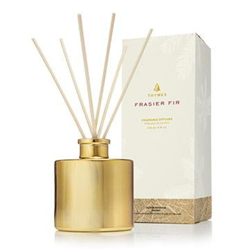 Thymes Frasier Fir Petite Gilded Reed Diffuser - Gold