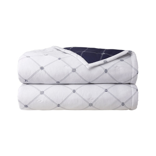 Yves Delorme Encre Marine Quilted Coverlet