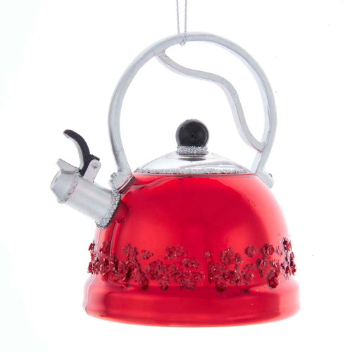 Kurt Adler 4" Noble Gems Tea Pot Glass Ornament