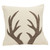 Arcadia Home Hand Felted Wool Gray Antlers on Cream Pillow