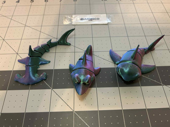 Articulated Sharks in silky multi-color