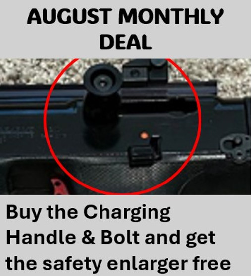 AUGUST DEAL ** Flared Charging Handle, Hex Head Bolt with FREE Safety Enlarger for HP Carbines