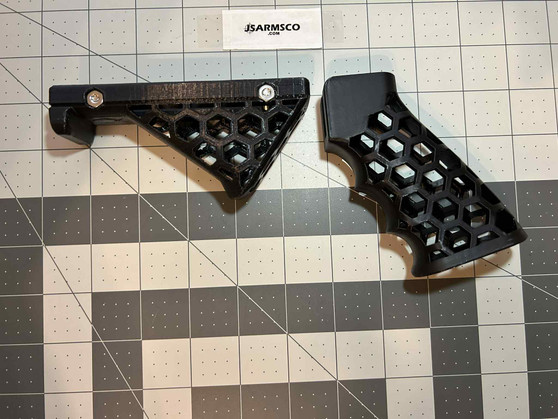 PAIR: AR15 pistol grip and Angle Foregrip hex pattern - 3 Colors