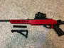 Ruger 10/22 AR style 1913 fixture with folding Buttstock -Red and Black