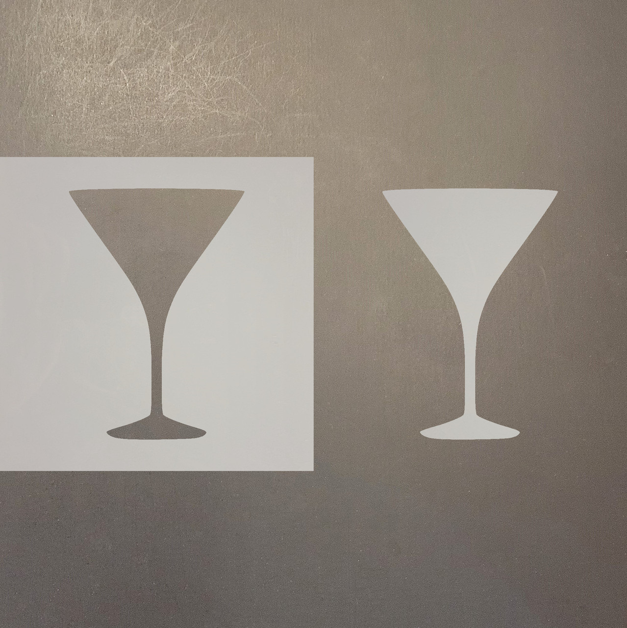 Martini Glass 1 Reusable Mylar Stencils - Laser Wood Shapes