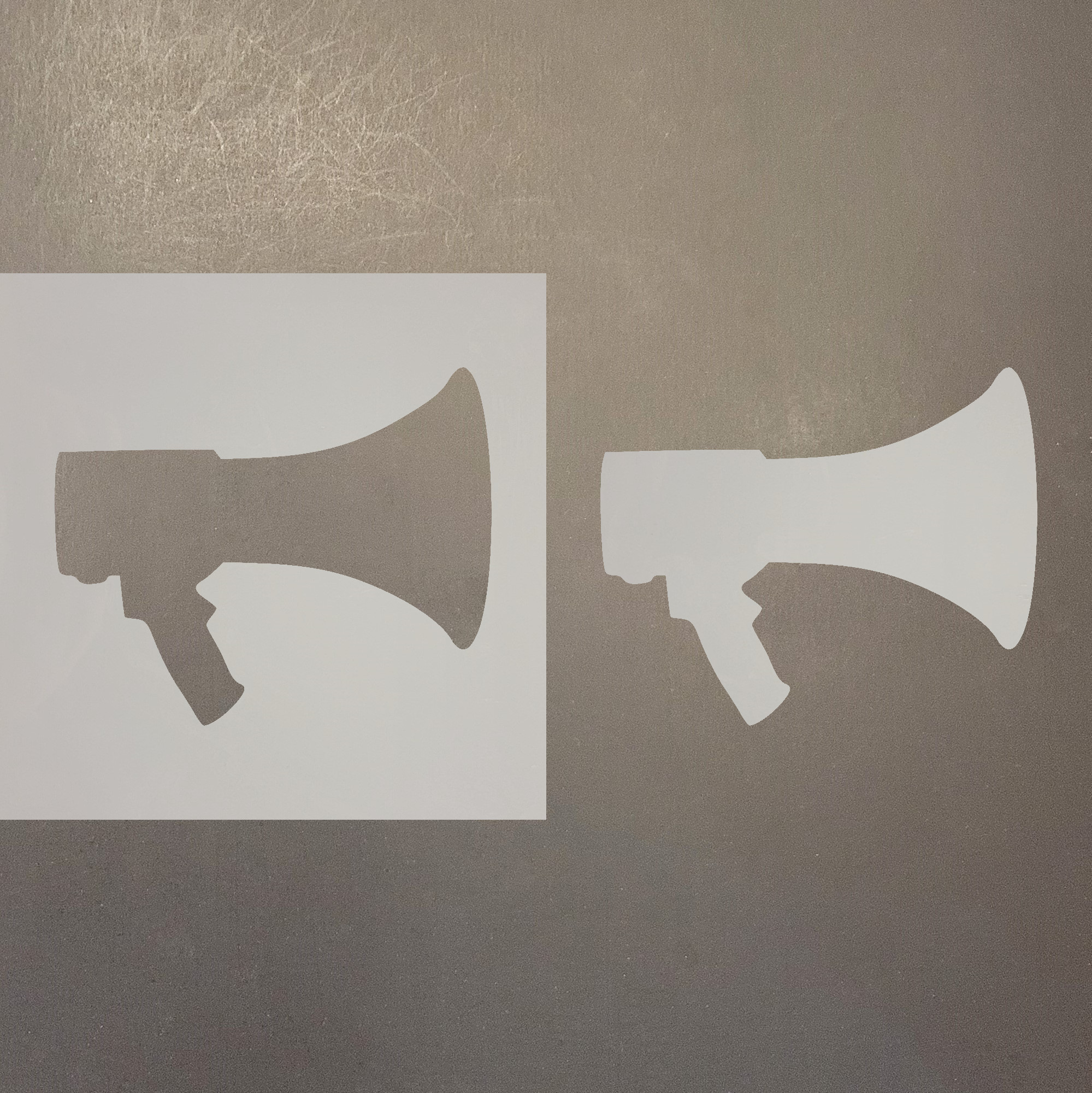Megaphone 1 Reusable Mylar Stencils - Laser Wood Shapes