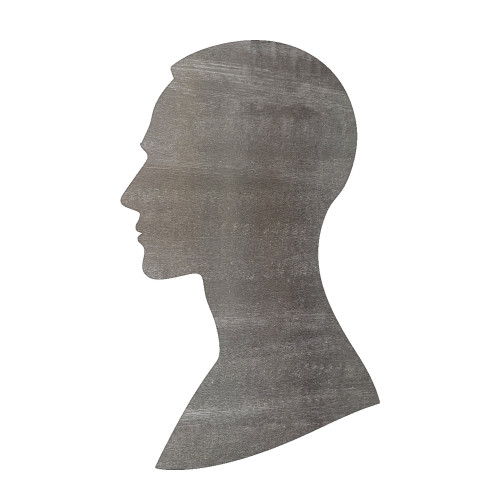 Human Head Steel Cutout Shape, Raw Metal Wall Art and Craft Supply