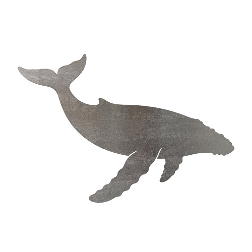 Humpback Whale 2 Steel Cutout Shape, Raw Metal Wall Art and Craft Supply