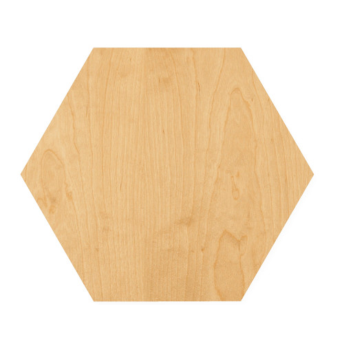 Hexagon 2 Wood Cutout for Crafts, Unfinished Baltic Birch Craft Shape