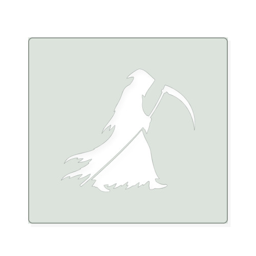 Grim Reaper 2 Reusable Mylar Stencil, 10 mil Plastic Paint Stencil for Crafts and Decor