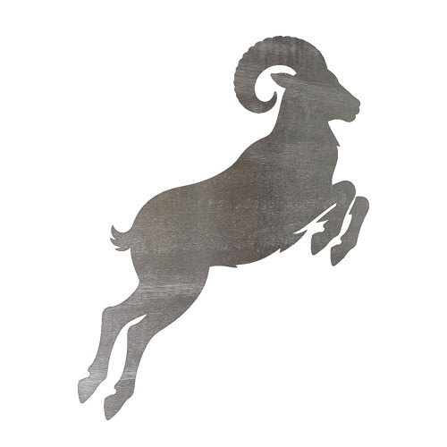 Jumping Ram Steel Cutout Shape, Raw Metal Wall Art and Craft Supply
