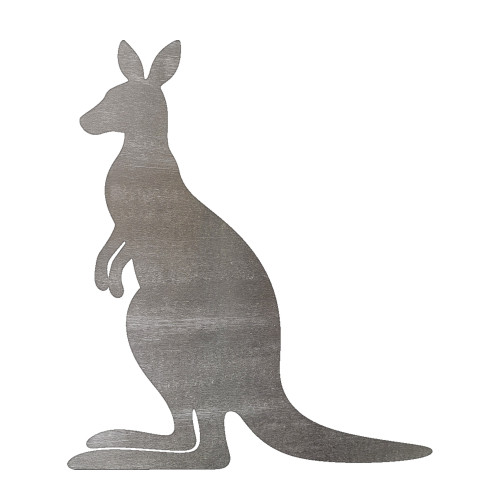 Kangaroo 2 Steel Cutout Shape, Raw Metal Wall Art and Craft Supply