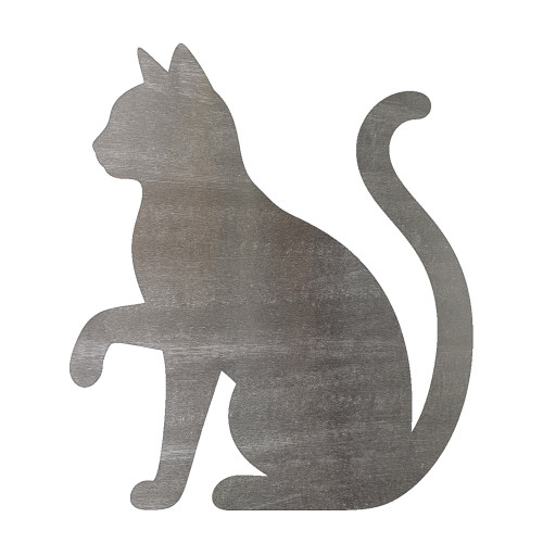 Kitty Cat Steel Cutout Shape, Raw Metal Wall Art and Craft Supply