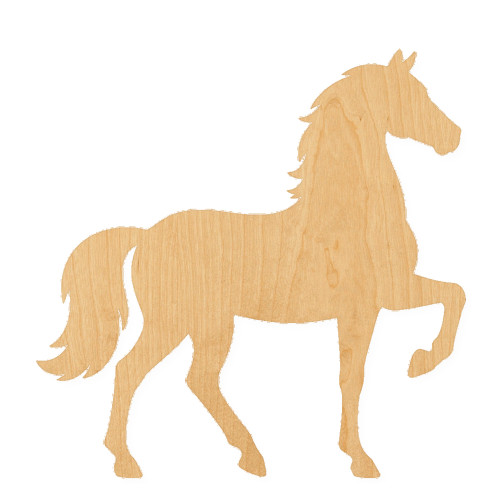 Horse 4 Wood Cutout for Crafts, Unfinished Baltic Birch Craft Shape
