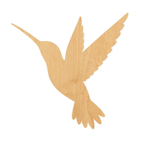 Hummingbird 5 Wood Cutout for Crafts, Unfinished Baltic Birch Craft Shape