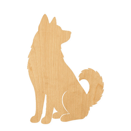 Husky Wood Cutout for Crafts, Unfinished Baltic Birch Craft Shape